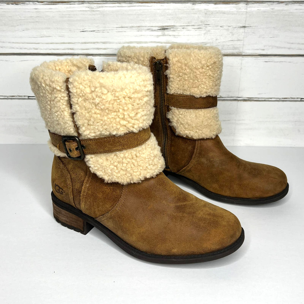 Ugg Blayre II Shearling Ankle Boot Brown Shoe Size 8.5